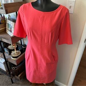 Tahari Arthur S. Levine Dark Coral Pink Sheath Dress